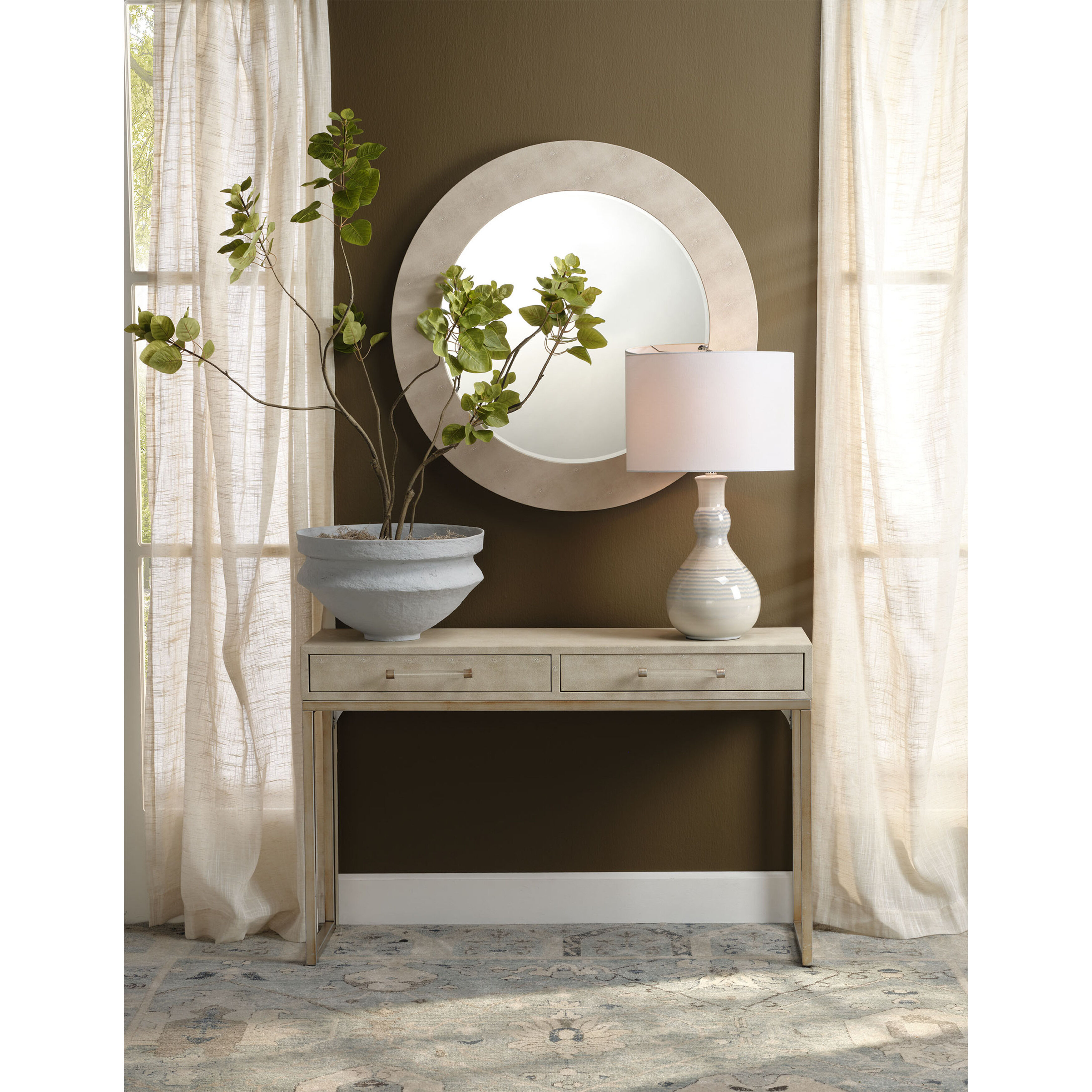 Droplet 28 inch 150 watt Striped Blue and White Glaze Table Lamp Portable Light