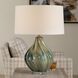 Tausha 25.5 inch 150 watt Greens And Blue Tones with Crystal and Antique Brass Table Lamp Portable Light