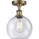 Athens 1 Light 8 inch Brushed Brass Semi-Flush Mount Ceiling Light