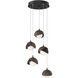 Brooklyn 5 Light 16 inch Black and Bronze Pendant Ceiling Light in Black/Bronze