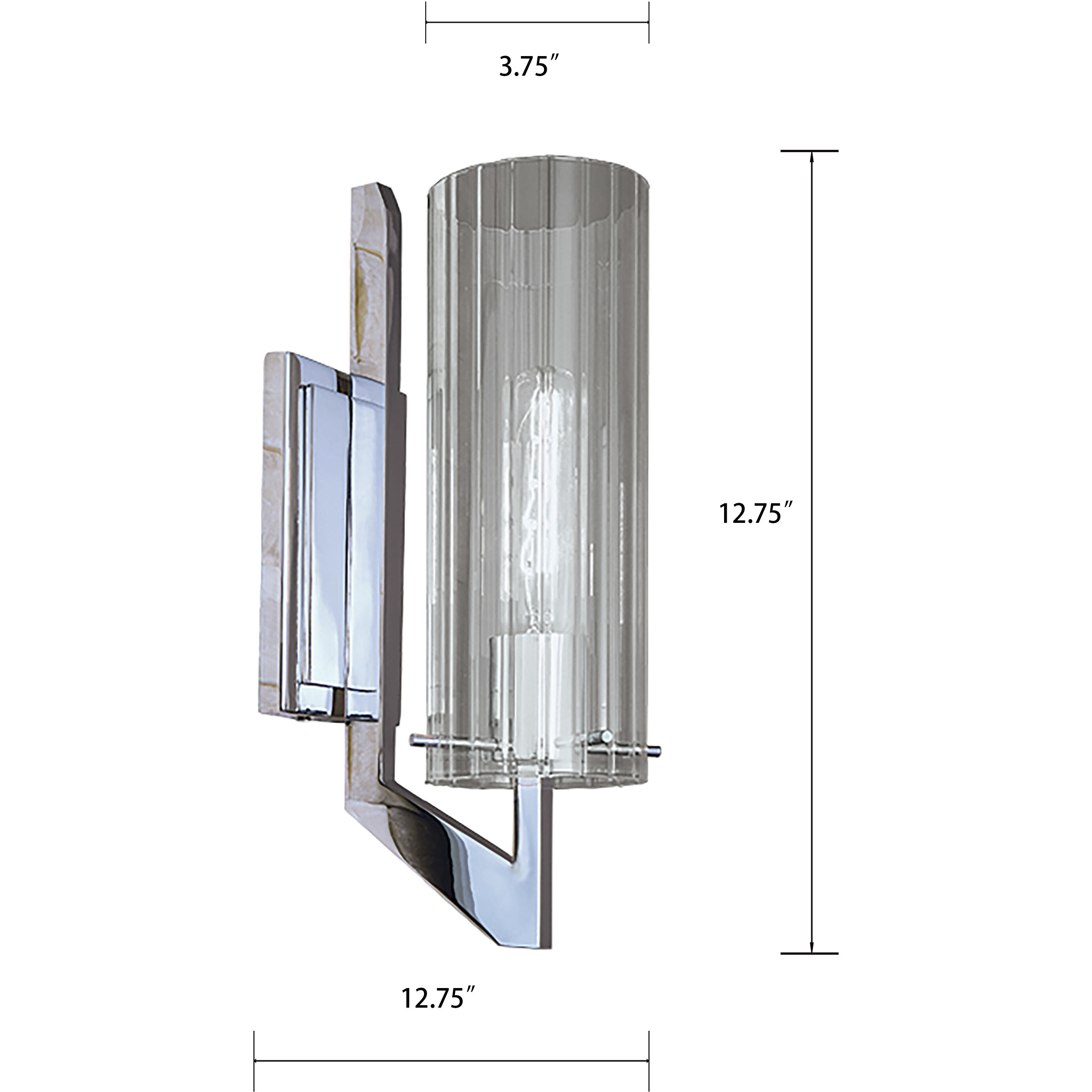 Faceted Sconce Wall Light in Chrome