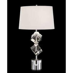 Crystal 33 inch 150.00 watt Nickel and Clear Table Lamp Portable Light