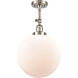 Franklin Restoration XX-Large Beacon 1 Light 12 inch Brushed Satin Nickel Semi-Flush Mount Ceiling Light in Matte White Glass, Franklin Restoration