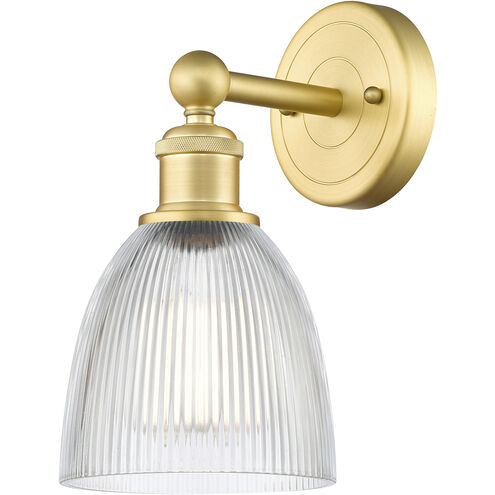Castile 1 Light 6 inch Satin Gold Sconce Wall Light in Clear Glass