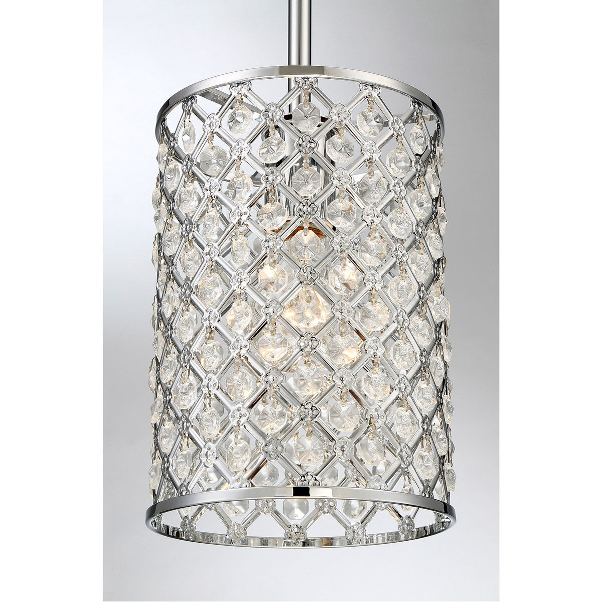 Glam 1 Light 6.25 inch Chrome Mini-Pendant Ceiling Light