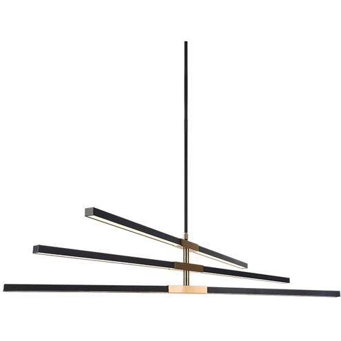 Lineare LED 2 inch Matte Black and Aged Gold Brass Pendant Ceiling Light