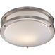 Barnes 1 Light 10 inch Brushed Nickel Flushmount Ceiling Light
