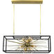 Burst 10 Light 20.13 inch Aged Brass and Matte Black Dining Chandelier Ceiling Light