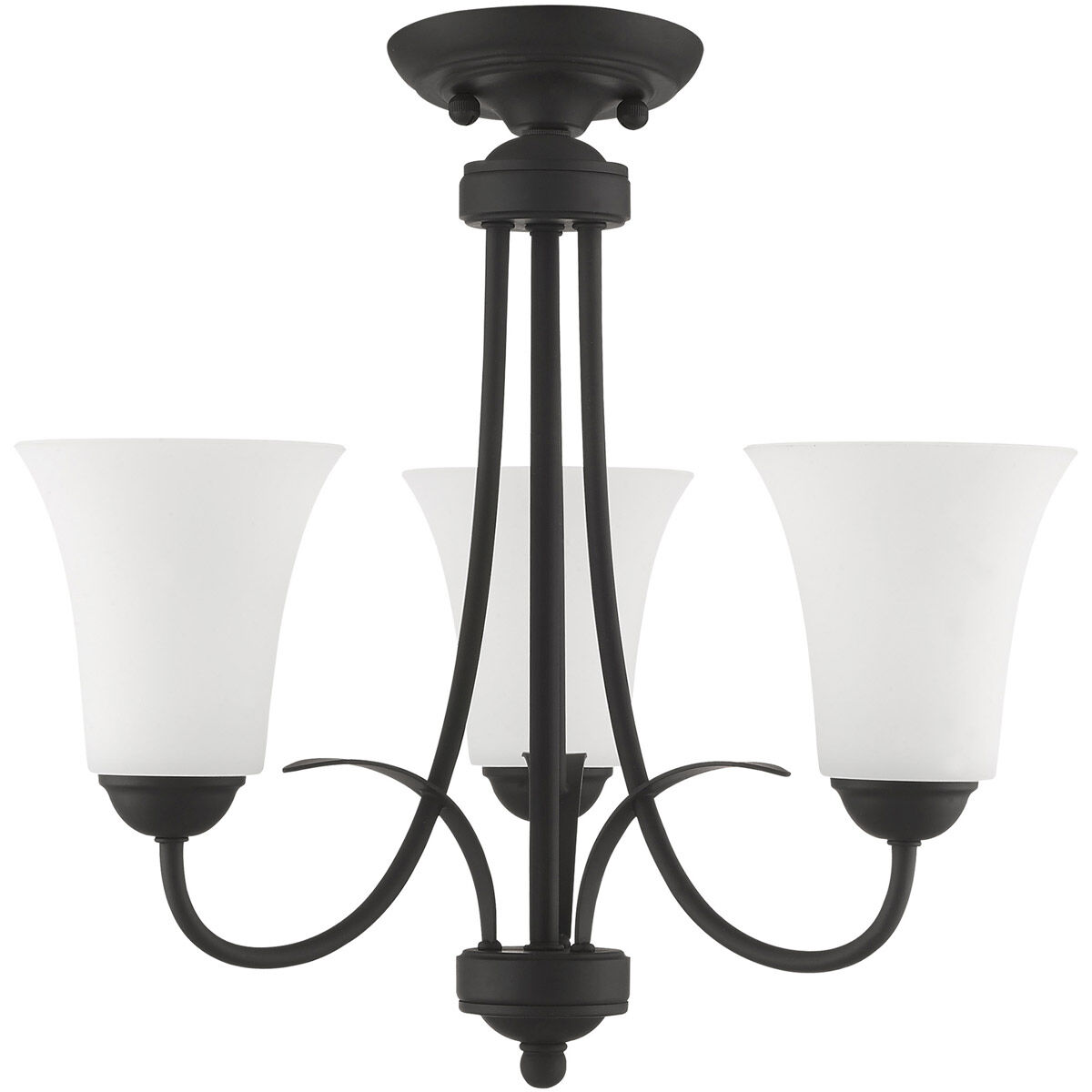 Ridgedale 3 Light 18 inch Black Convertible Mini Chandelier/Ceiling Mount Ceiling Light