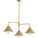 Alora Mood Remy 3 Light 38 inch Brushed Gold/Opal Glass Chandelier Ceiling Light