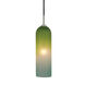 Envisage VI LED 4 inch Brushed Nickel Mini Pendant Ceiling Light in Grooved Blue Green