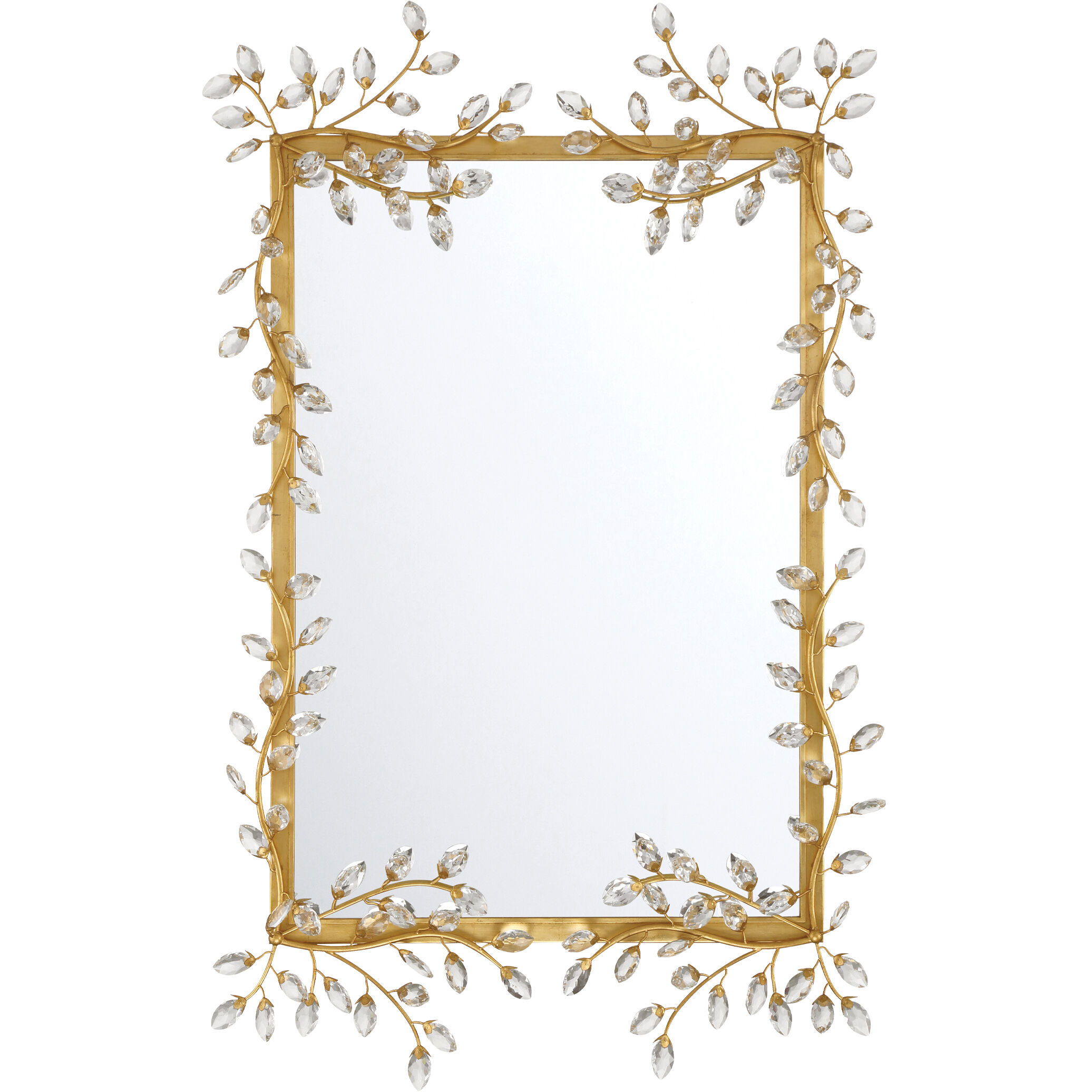 Forget-Me-Not 51 X 31.5 inch Clear/Chinois Gold Leaf Mirror