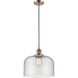 Franklin Restoration Bell 1 Light 12 inch Antique Copper Mini Pendant Ceiling Light in Incandescent, Seedy, Franklin Restoration