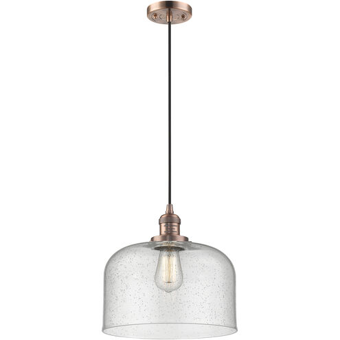 Franklin Restoration Bell 1 Light 12 inch Antique Copper Mini Pendant Ceiling Light in Incandescent, Seedy, Franklin Restoration