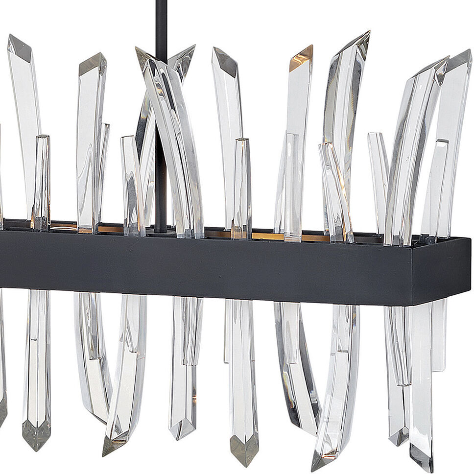 Revel LED 41.5 inch Black Chandelier Ceiling Light, Linear & Oval