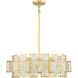 Portia 5 Light 26 inch Matte Black with True Gold Chandelier Ceiling Light