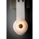 Art & Alchemy SNAPS LED 5.5 inch White Sconce Wall Light in Black Leather with Alabaster