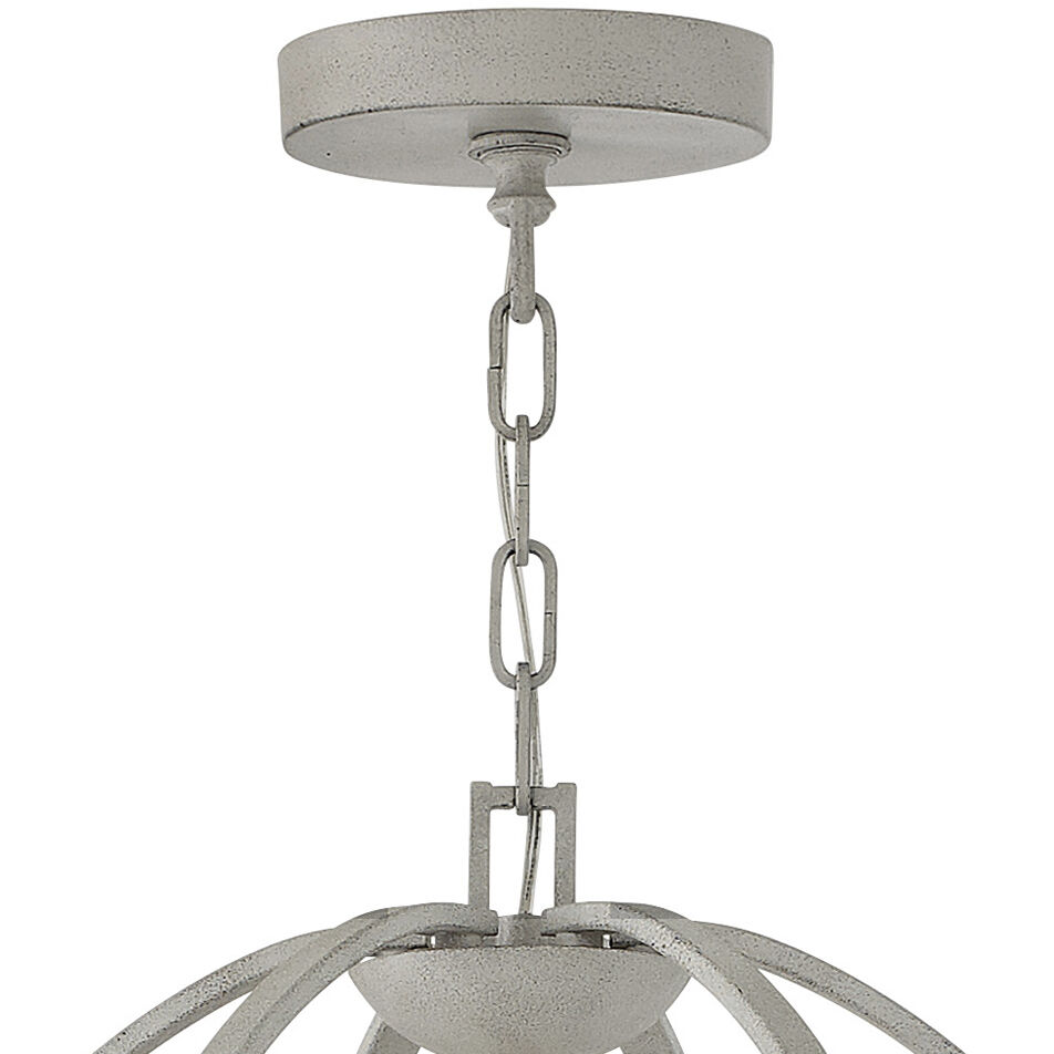 Euclid 6 Light 21.25 inch Cement Gray with Brushed Gold Indoor Chandelier Ceiling Light