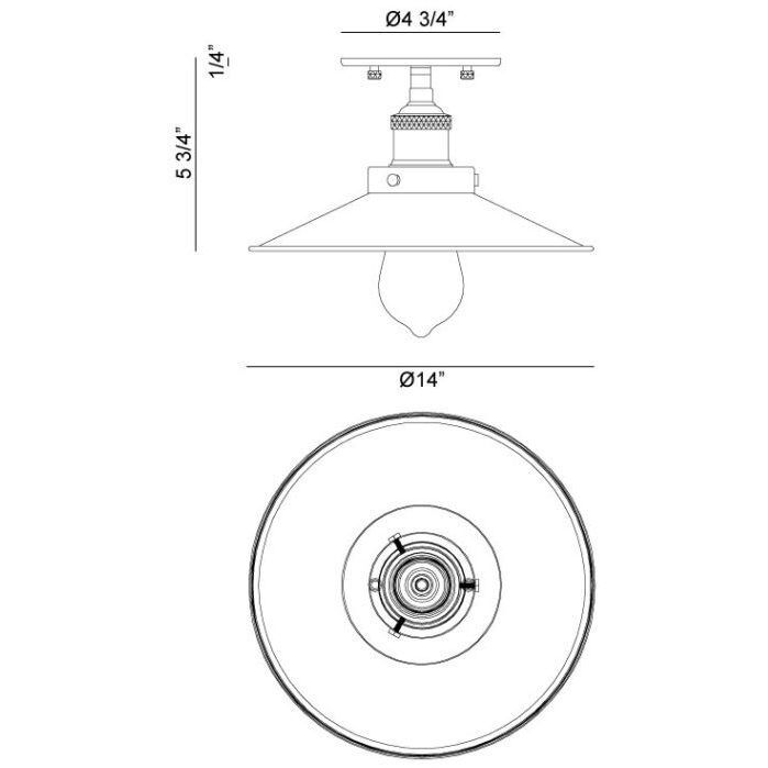 Bulstrode's Workshop 1 Light 14 inch Chrome Flush Mount Ceiling Light