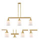 Franklin Restoration Canton LED 39 inch Satin Gold Island Light Ceiling Light in Matte White Glass, Franklin Restoration
