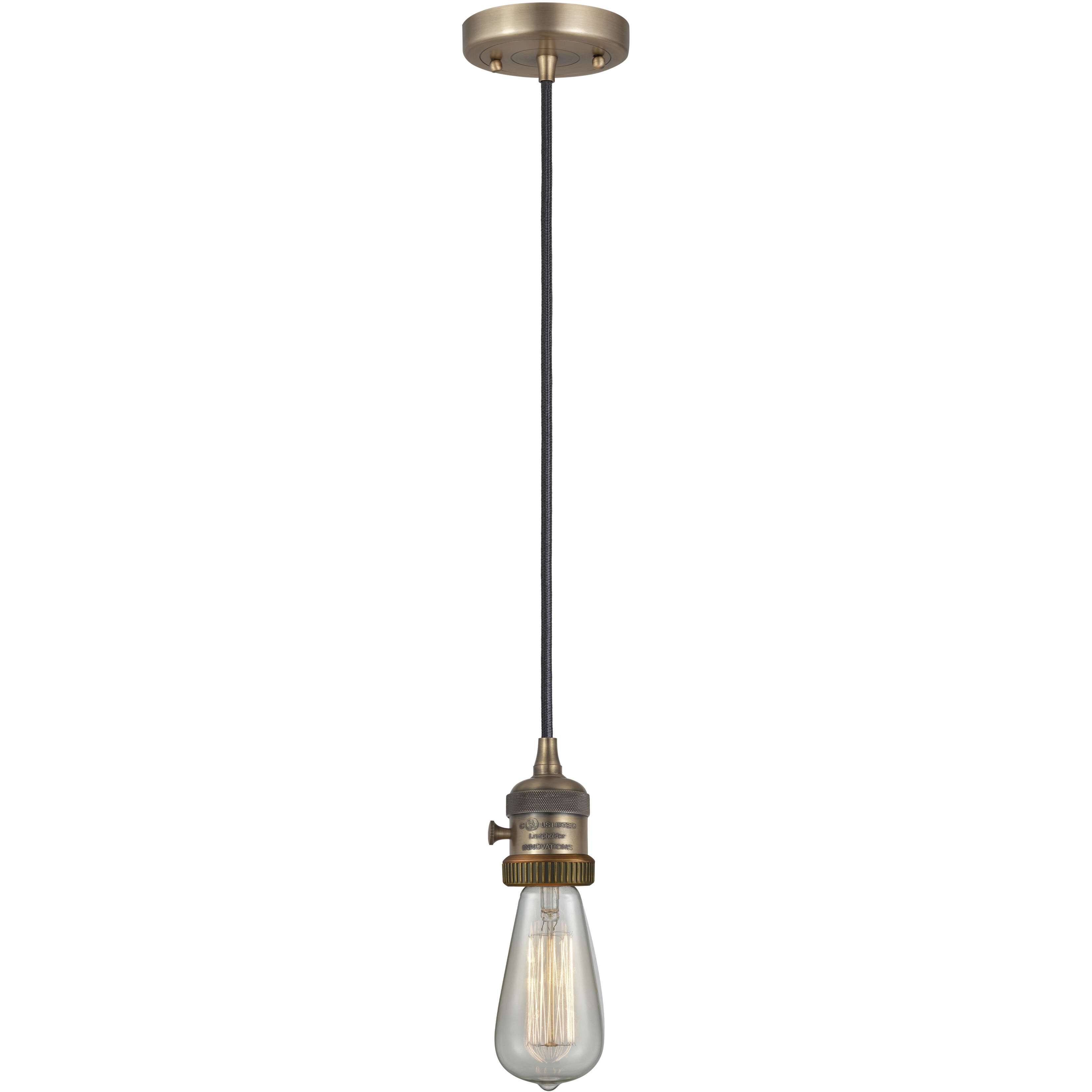 Franklin Restoration Bullet LED 7 inch Brushed Brass Mini Pendant Ceiling Light in Seedy