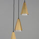 Rizzo 3 Light 14 inch Black and Antique Brass Multi-Light Pendant Ceiling Light