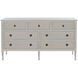 Caroline Cerused White and Painted Burlap Dresser