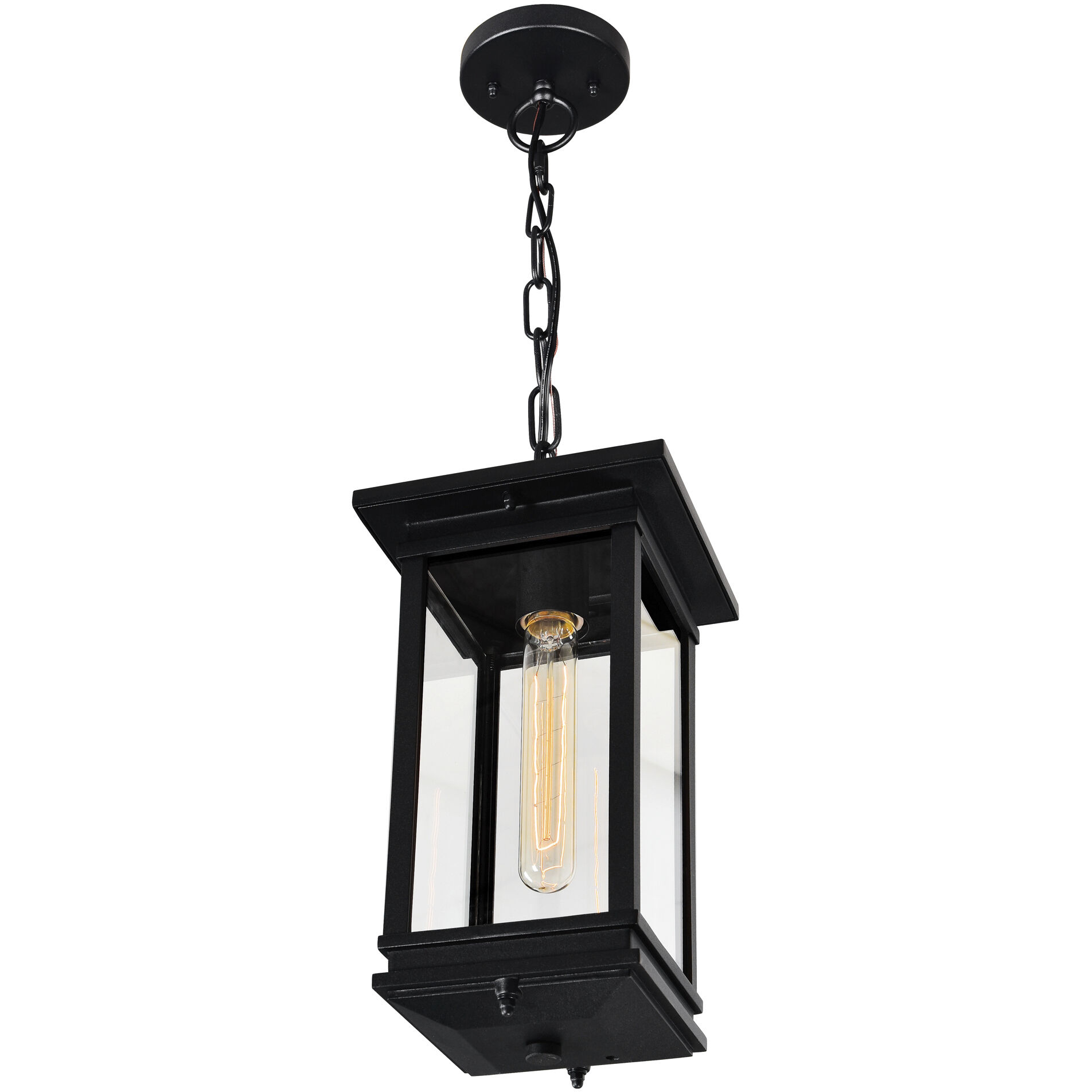 Oakwood 1 Light 6.9 inch Black Outdoor Hanging Light
