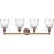 Brookfield 4 Light 32.75 inch Antique Copper and Clear Bath Vanity Light Wall Light