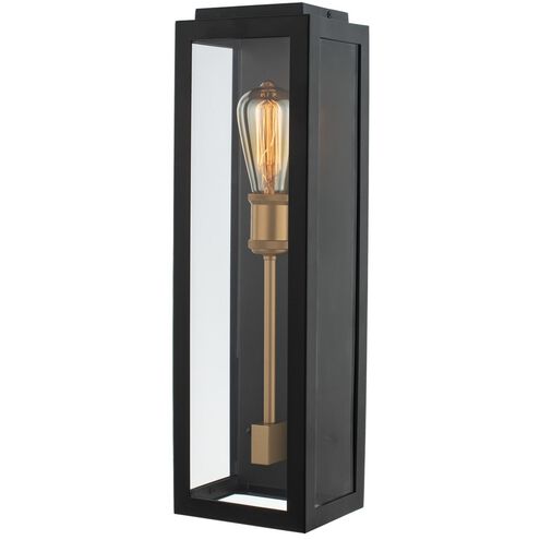 Ashland 1 Light 20 inch Matte Black with Sanded Gold Outdoor Wall Sconce