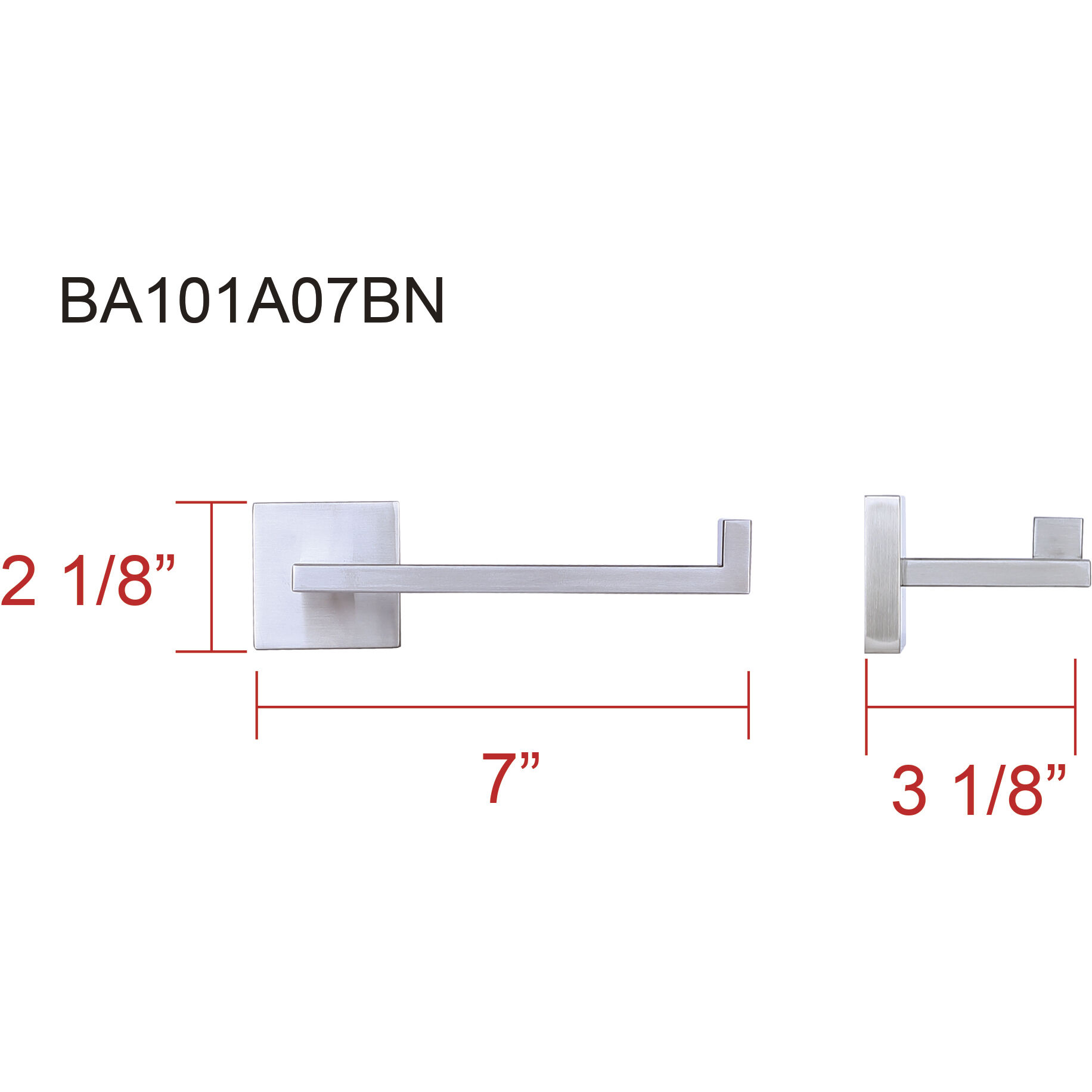 Bishop 7 inch Brushed Nickel Toilet Paper Holder