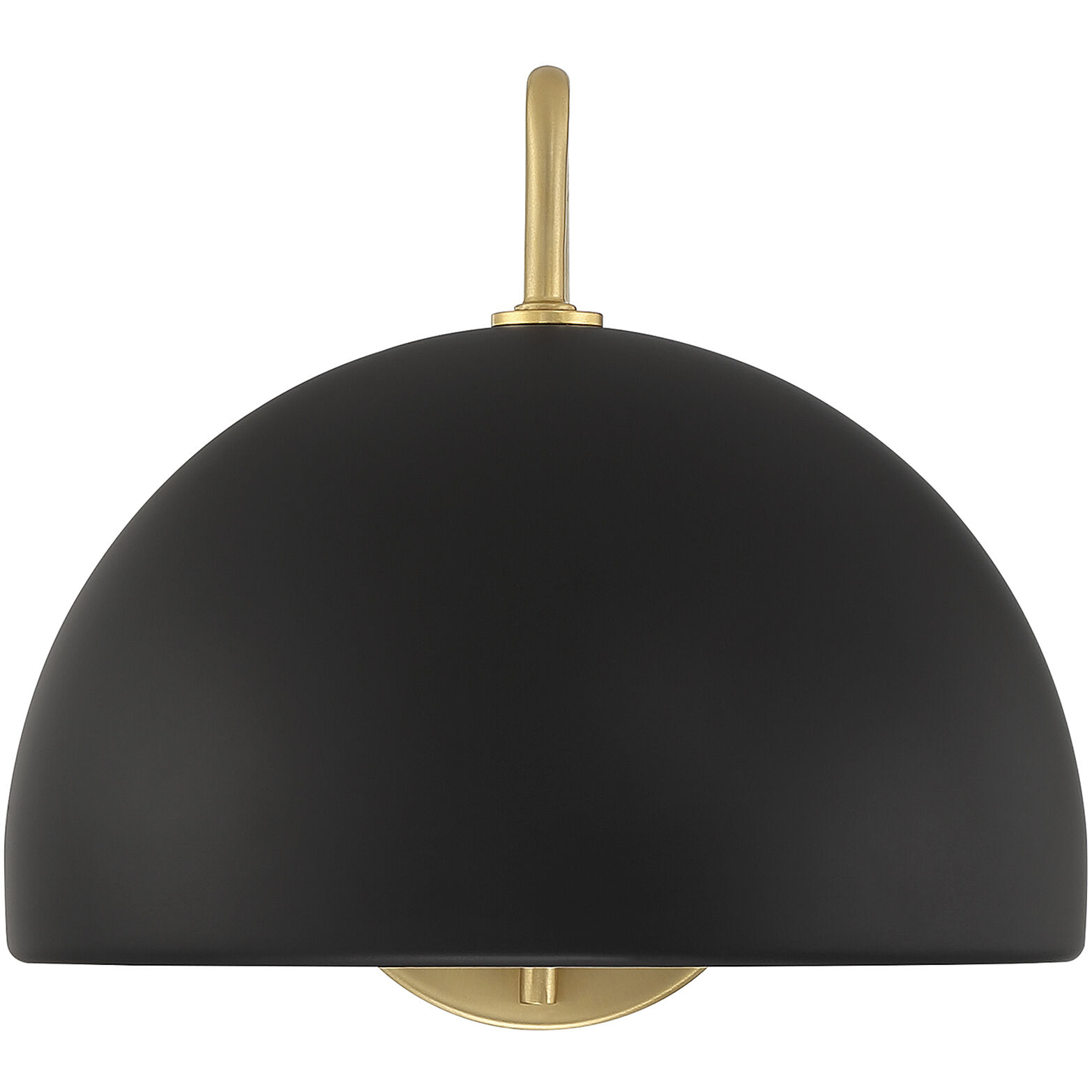 Vintage 1 Light 10 inch Matte Black with Natural Brass Wall Sconce Wall Light