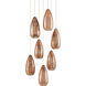 Rame 7 Light 13 inch Copper/Silver/Painted Silver Multi-Drop Pendant Ceiling Light