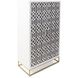 Arrouge White and Gray with Gold Cabinet, Tall