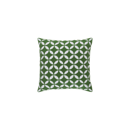 Perimeter 20 X 20 inch Dark Green and White Throw Pillow