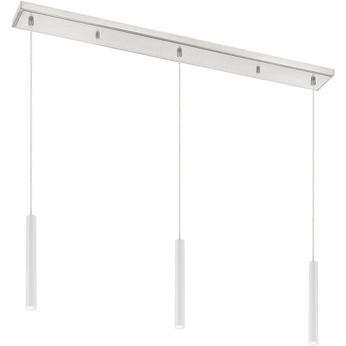 Forest LED 46 inch Brushed Nickel Linear Chandelier Ceiling Light in 3, 17, Matte White Steel