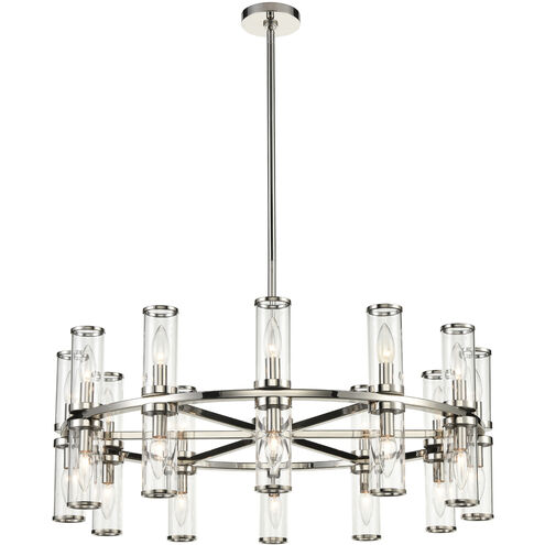 Revolve 24 Light 32.75 inch Clear Glass and Polished Nickel Chandelier Ceiling Light