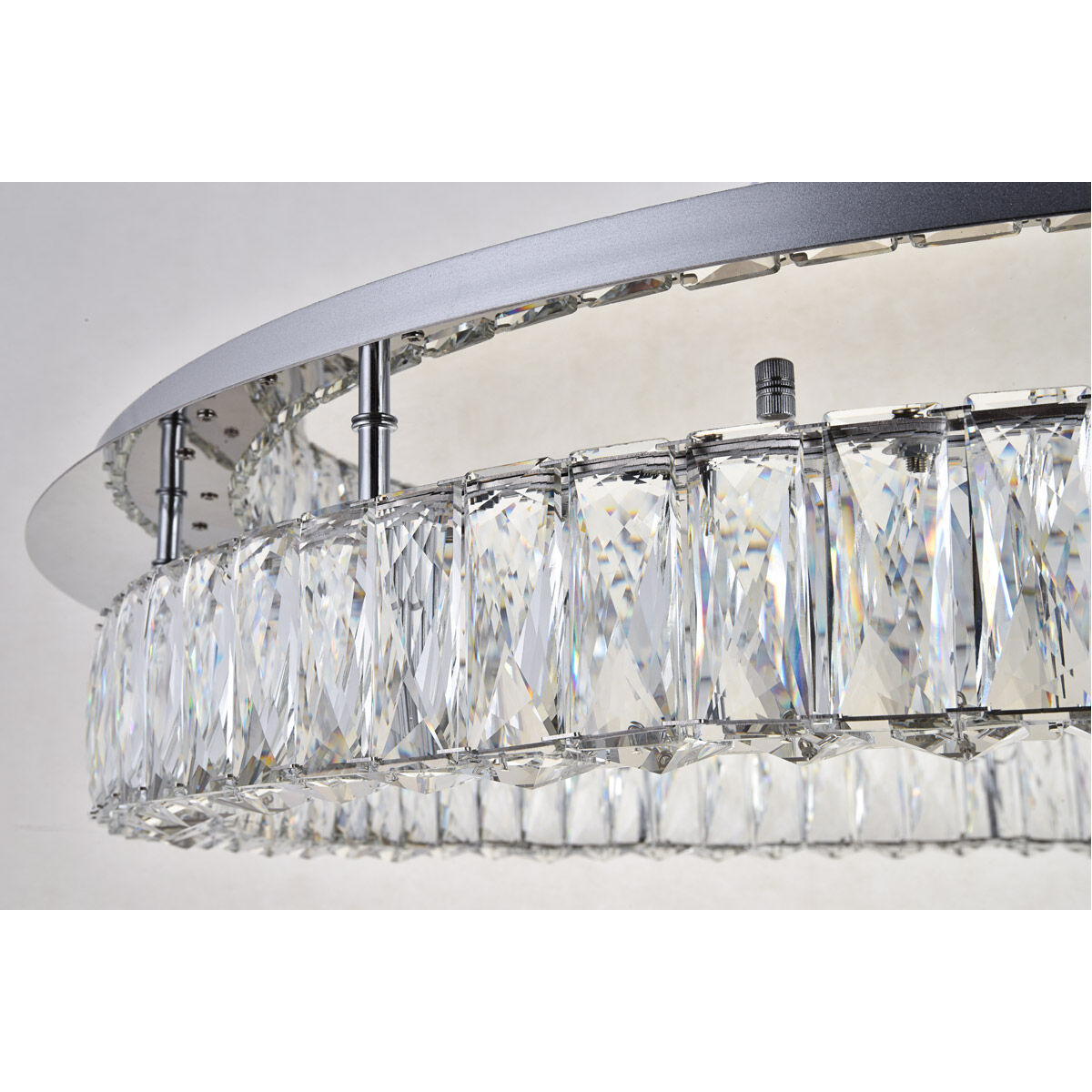 Monroe LED 34 inch Chrome Flush Mount Ceiling Light