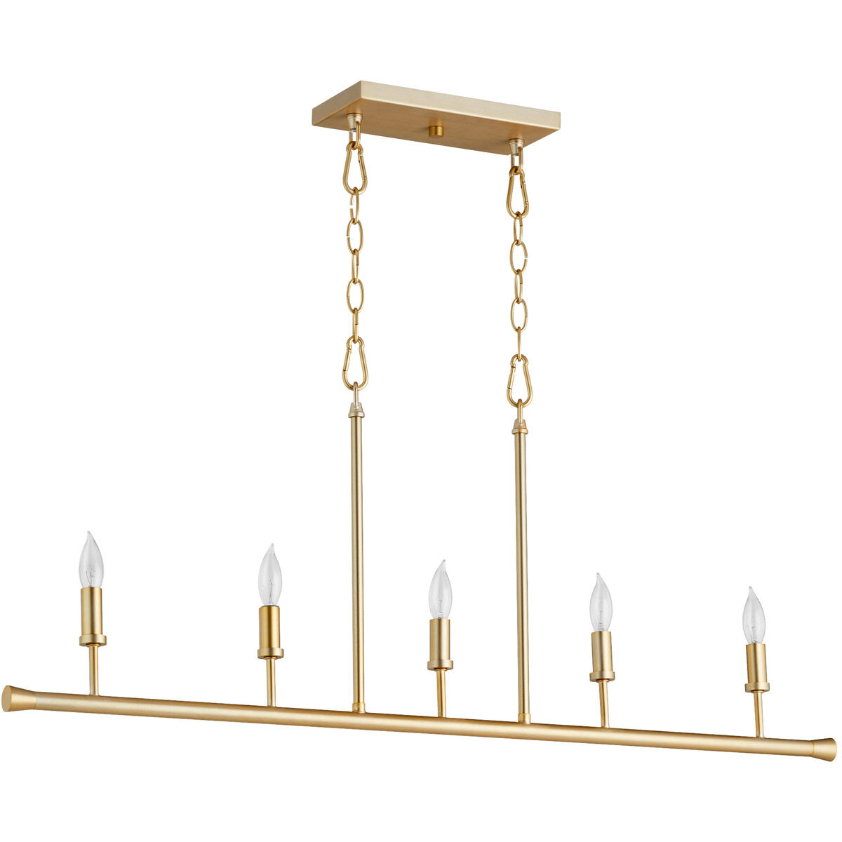 Harmony 5 Light 39 inch Aged Brass Linear Chandelier Ceiling Light