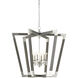 Bastian 6 Light 37.25 inch Chateau Gray and Contemporary Silver Leaf Chandelier Ceiling Light, Large