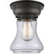Aditi Bellmont 1 Light 6 inch Matte Black Flush Mount Ceiling Light in Clear Glass, Aditi