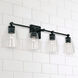 Rory 4 Light 33 inch Matte Black Vanity Light Wall Light