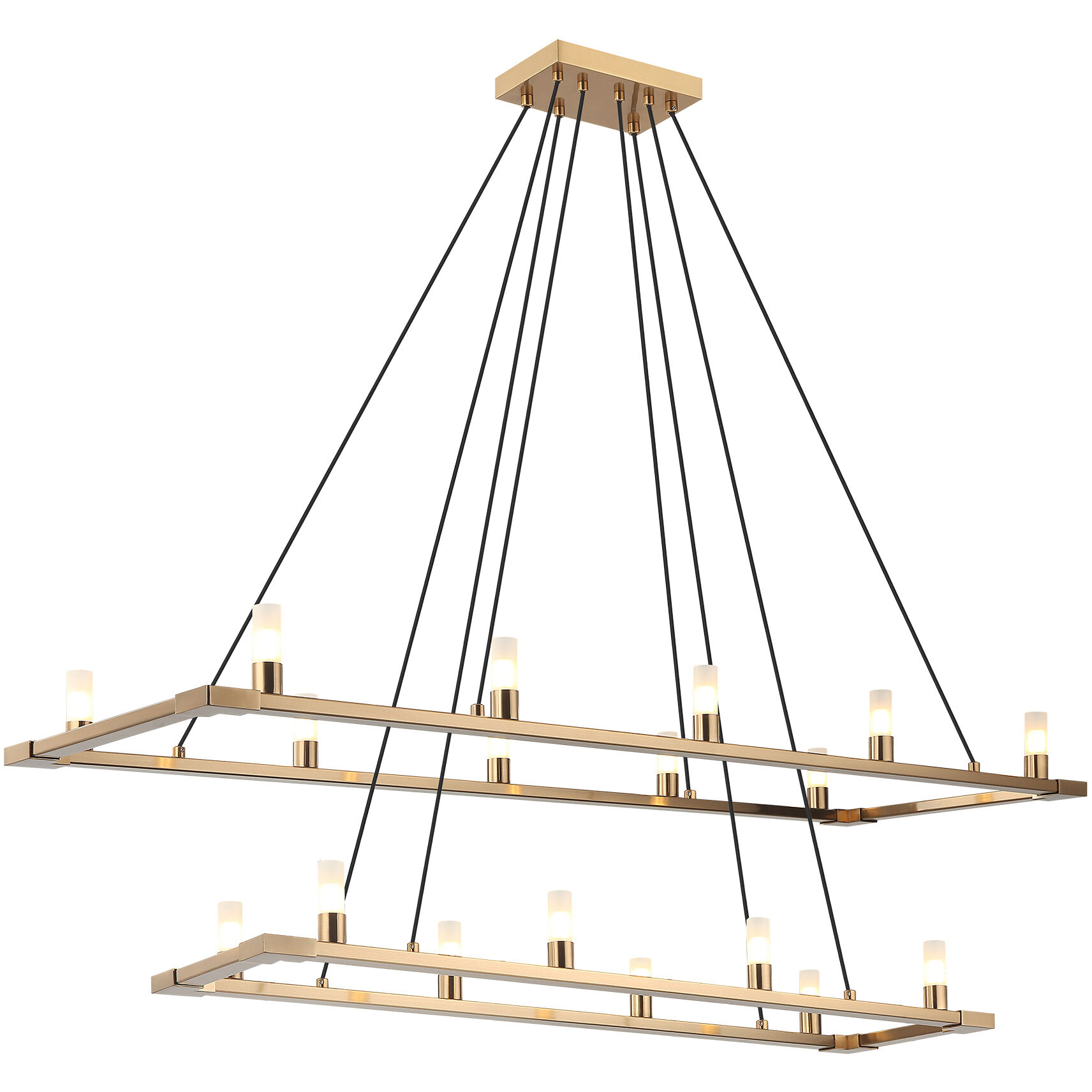 Cascadian 18 Light 48 inch Aged Gold Brass Chandelier Ceiling Light