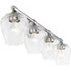 Willow 4 Light 36 inch Polished Chrome Vanity Sconce Wall Light
