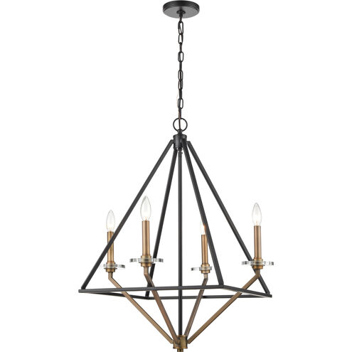 Raleigh LED 23.5 inch Black Brushed Brass Chandelier Ceiling Light