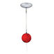 Tori 1 Light 4 inch Satin Nickel Mini Pendant Ceiling Light in Tori Red