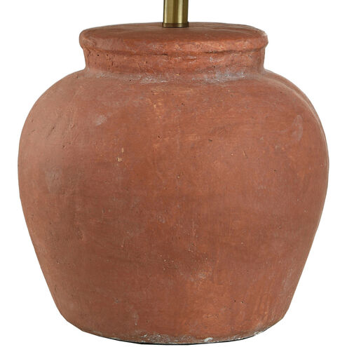 Terracotta 26.5 inch 150 watt Terracotta and Brushed Nickel Table Lamp Portable Light