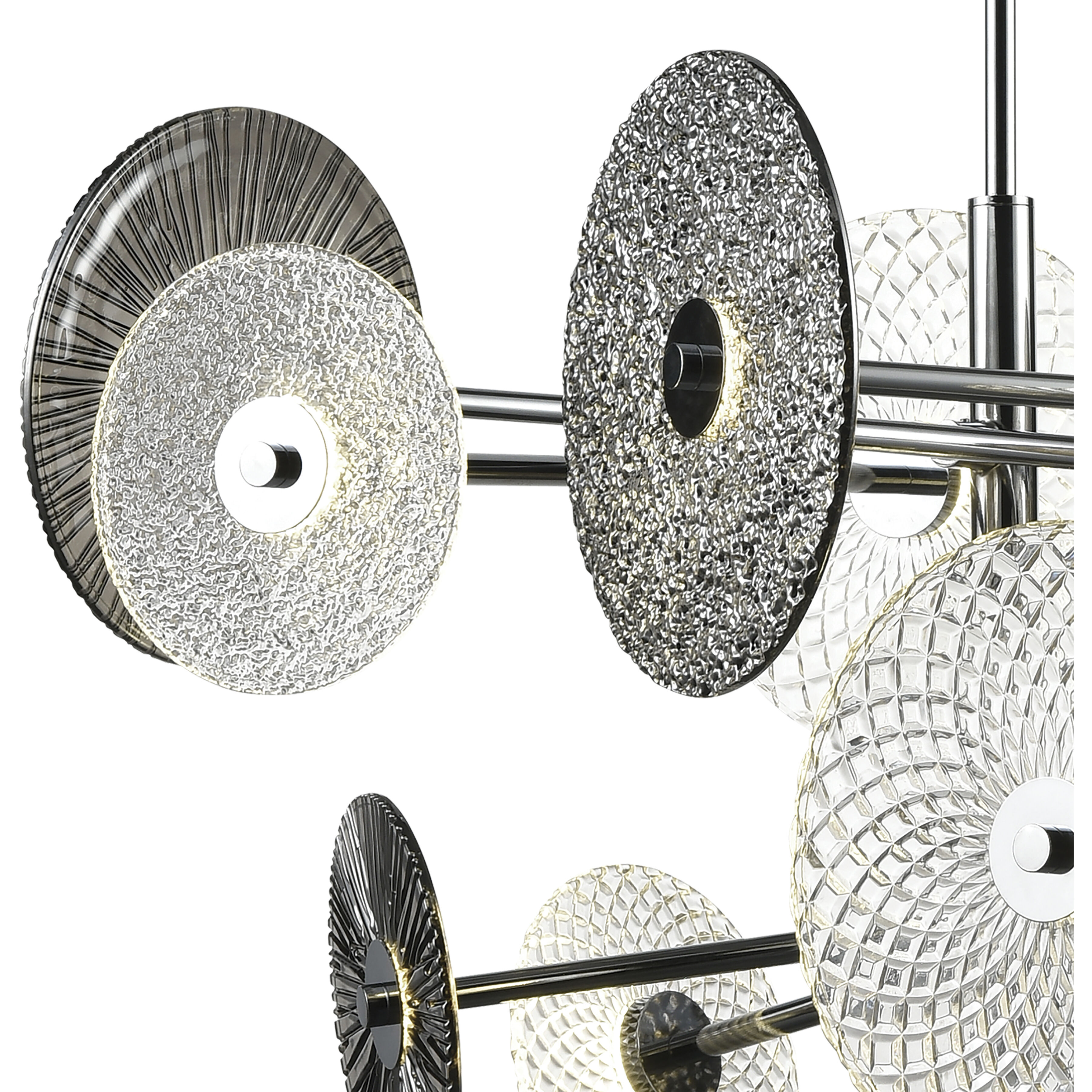 Dream Catcher LED 37 inch Chrome with Smoke and Clear Chandelier Ceiling Light