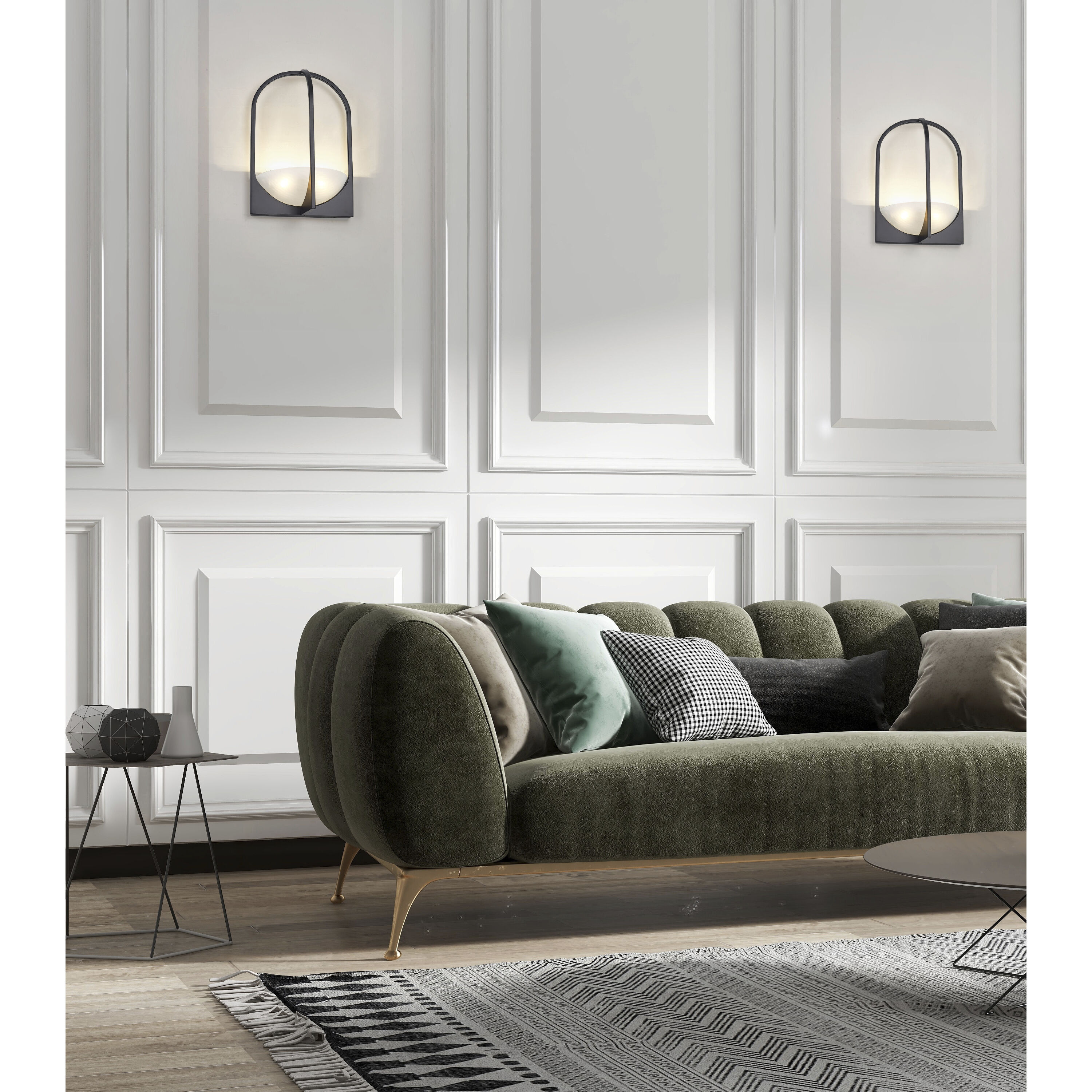 Devon 2 Light 12 inch Matte Black Wall Sconce Wall Light