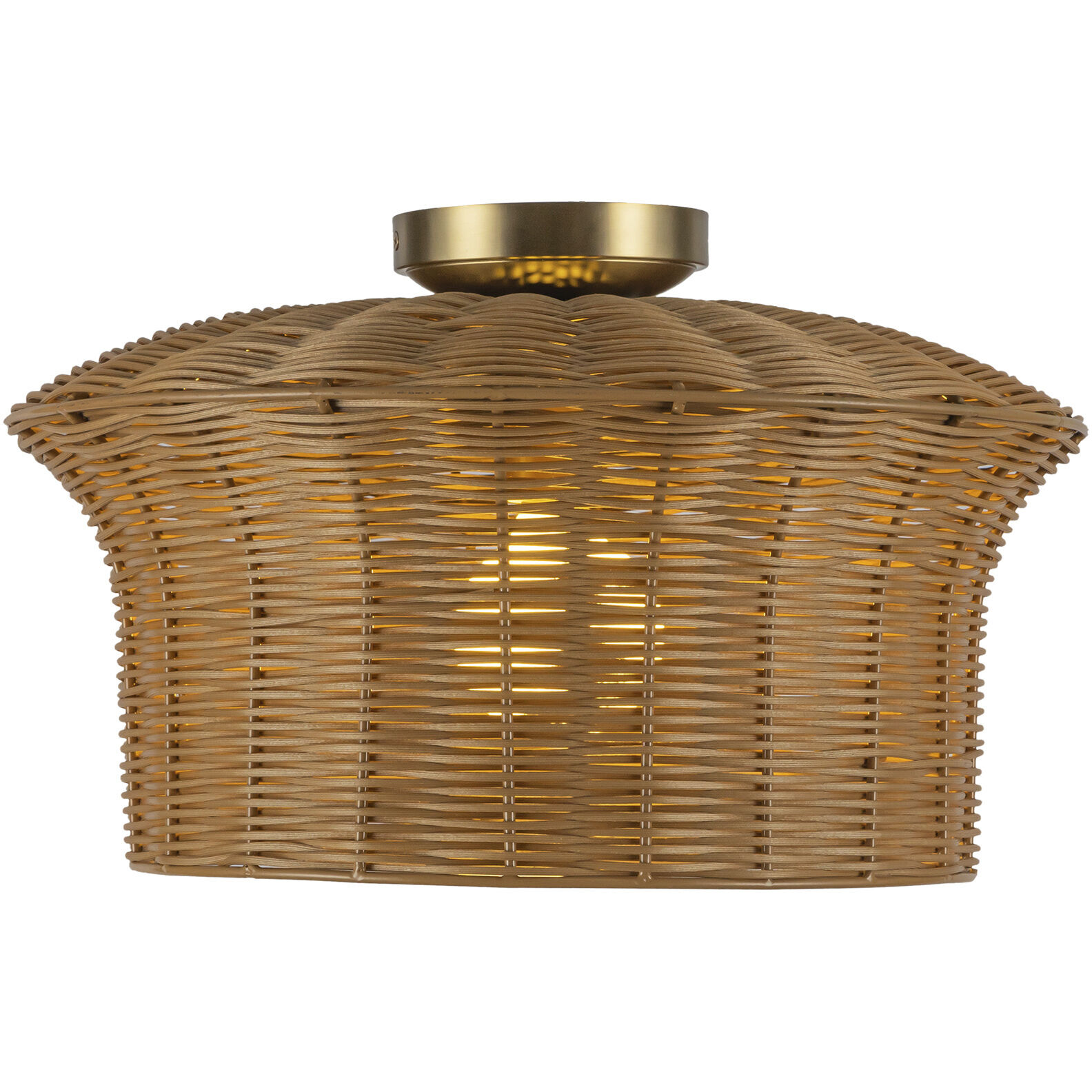 Alora Mood Kai 1 Light 16 inch Brushed Gold Semi-Flush Mount Ceiling Light